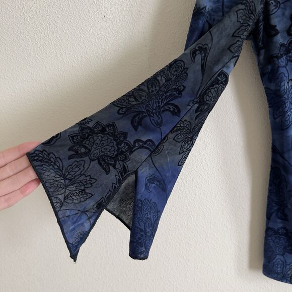 Vtg 90s Beaded Fairy Grunge Top Womens Small Blue Phoebe Friends Whimsigoth Boho - Picture 5 of 16